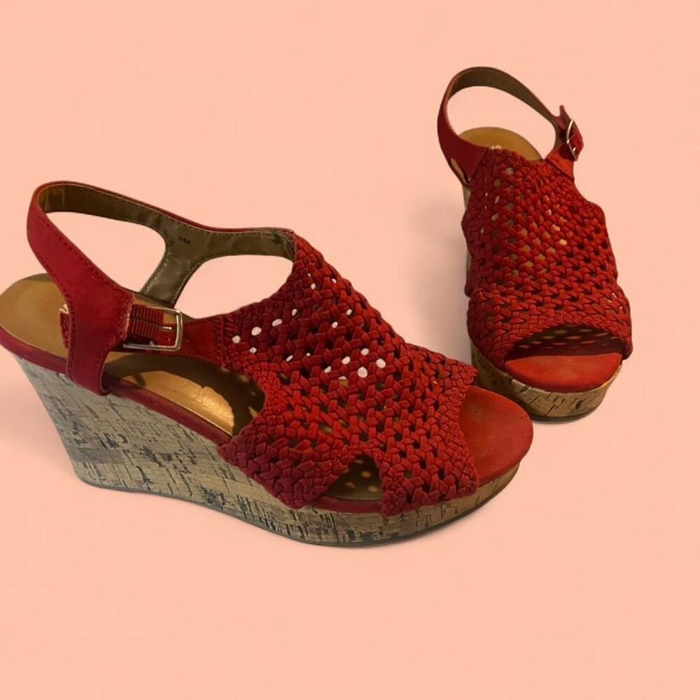 Red sonoma wedge sandals summer